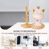 Storage Sculpture With Wooden Rack Big Mouth Cat Resin Table Sculpture Entrance Crafts Household Supplies for Office Coffee Shop