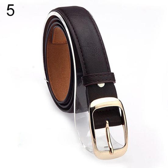 Women Fashion Paint Waist Belt Faux Leather Alloy Buckle Casual Waistband Strap
