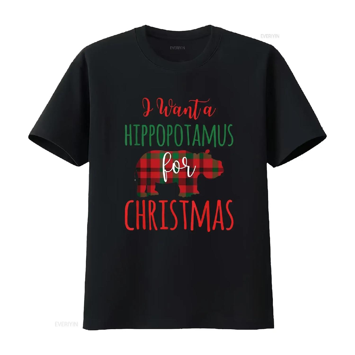 

Womens I Want A Hippopotamus For Christmas Funny Hippo T Shirt Black 2X Large vintage Washed Stretched Casual Unisex S чёрный