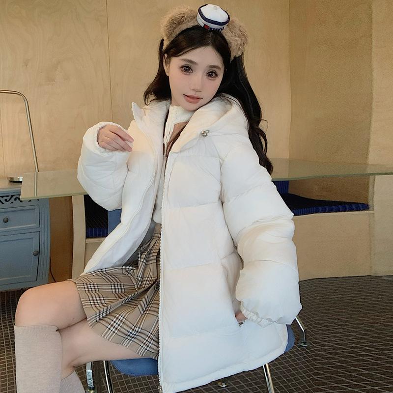 Hooded cotton clothes women's winter small loose thickened warm bread clothes cotton coat