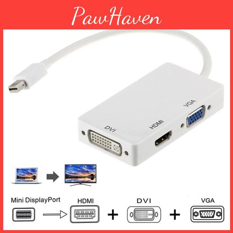 Bolt Mini Thunder Dp To Vga Hdmi Dvi 3in1 Adapter Converter Cable Display Port