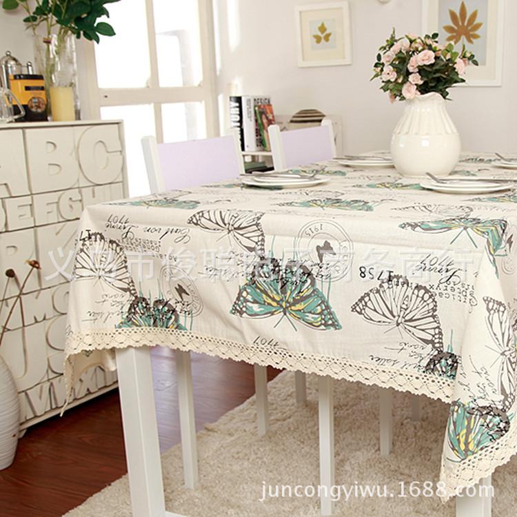 Printed Green Butterfly Lady Lace Tablecloth Coffee Table Tablecloth Table Cloth Cover Towel 60X60CM