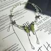 Exaggerated Rhinestone Butterfly Necklace Adjustable Women's Choker Tassel Crystal Necklace  Gifts