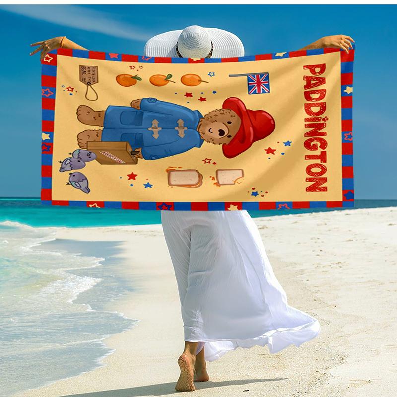 Ultra-Soft Beach Towel with Paddington Bear Theme,Ideal for Pool - Camping, Diving - Perfect Travel Essential, Vibrant Beach Towel.