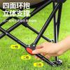 The three-position adjustable moon chair is reliable for sitting and reclining. It is a high folding chair for outdoor camping