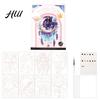 Travel Watercolor Painting Kit Portable Gouache Book Tri-Fold Design Pad Set with Art Creation 12 Color Grids Ergonomic Brush Stress Relief All-in-one