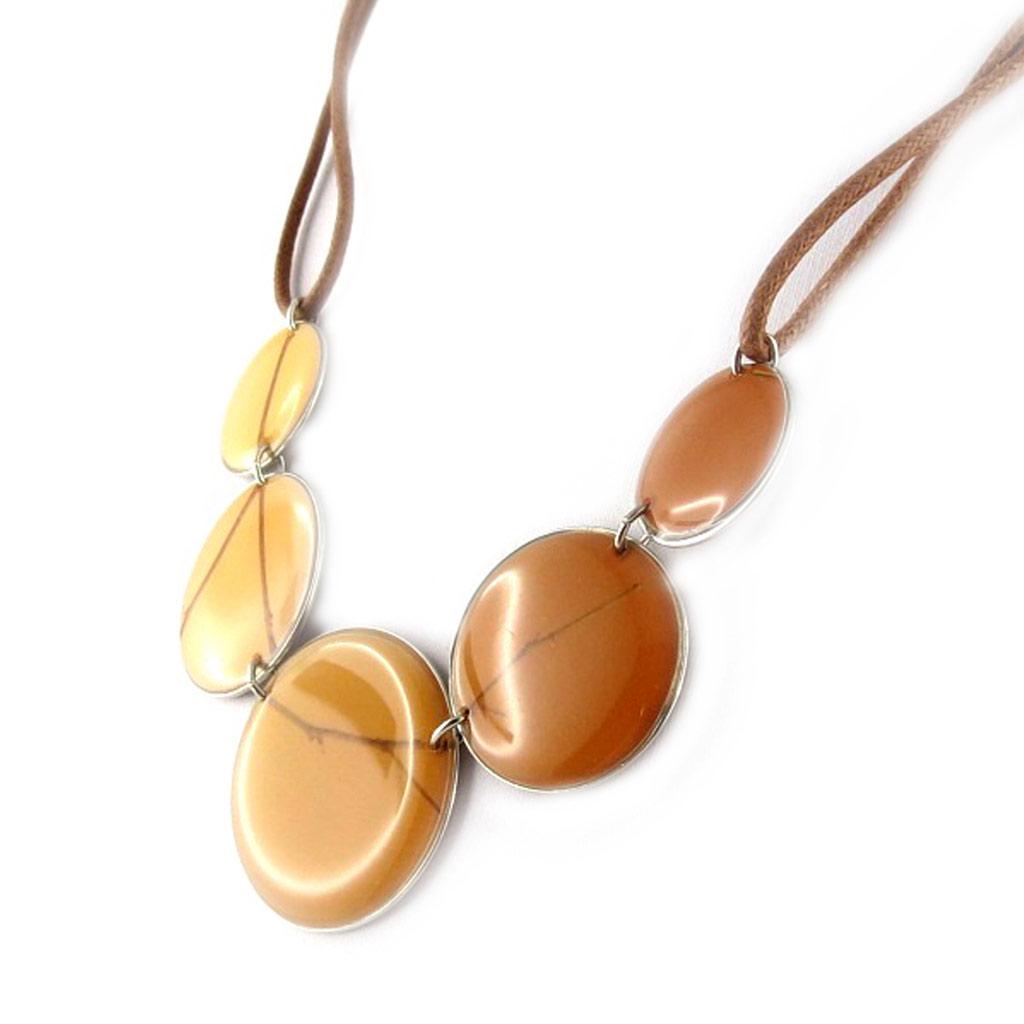Les Trésors De Lily [D8202] - Brown 'Bamboo' Designer Necklace