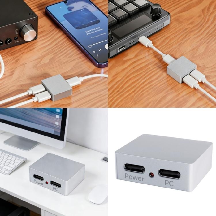 5V Type C Interfaces Power Signal Separator Light Weight Aluminum Compatible Device Control for Data Output PC Port