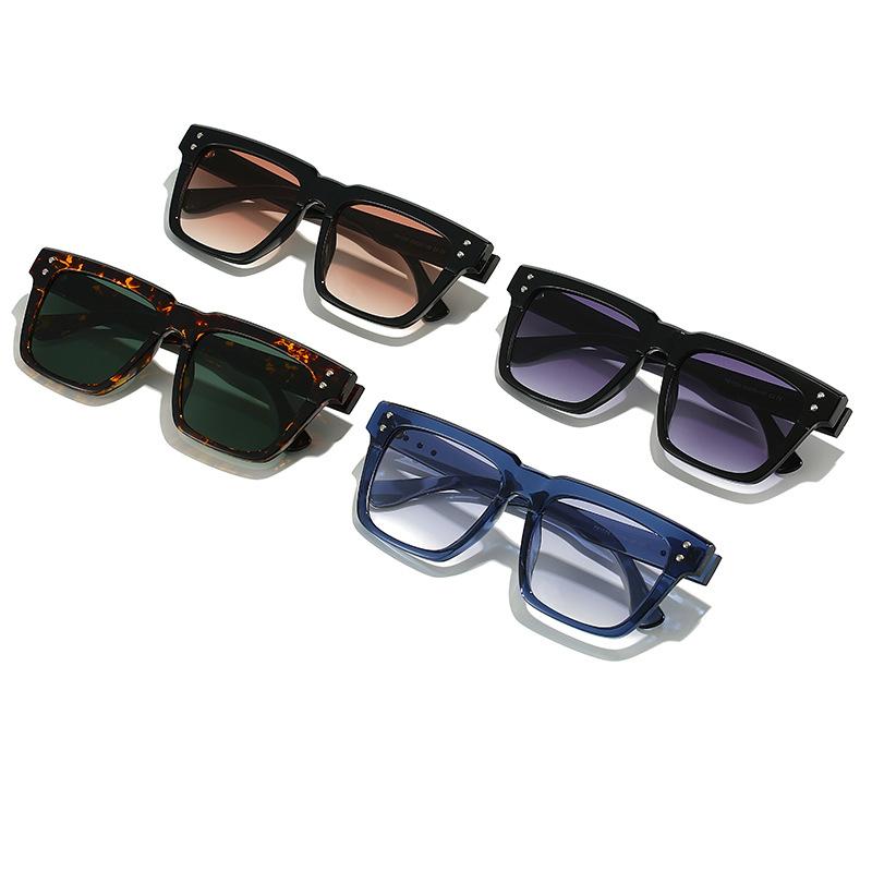 Lunettes de soleil carrées rétro personnalisées à grande face pour hommes matures, plaque texturée, protection solaire, best-seller