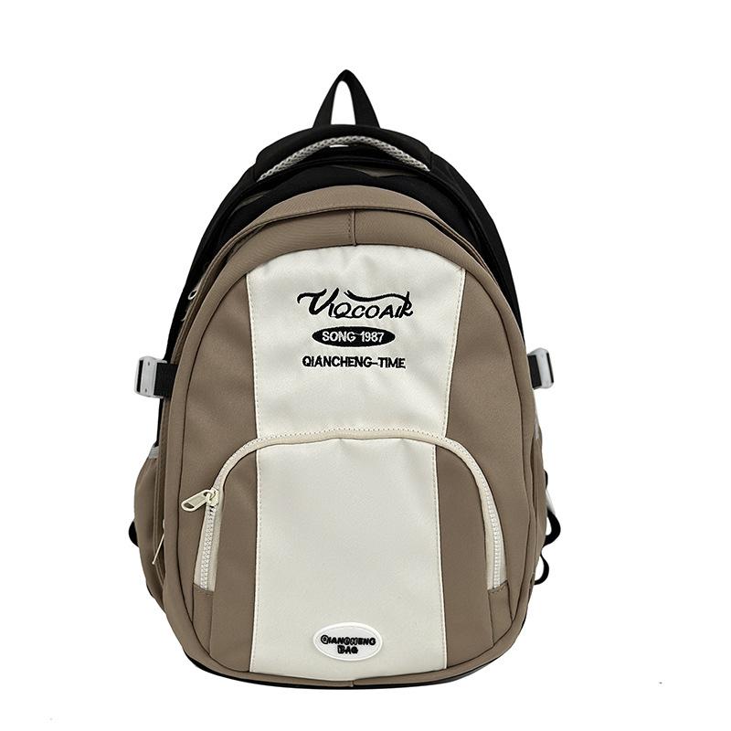 Schoolbag Schoolbag College Student Japanese Junior High School Backpack College Style Ins Niche High School Contrasting Colors Cute Female Simple