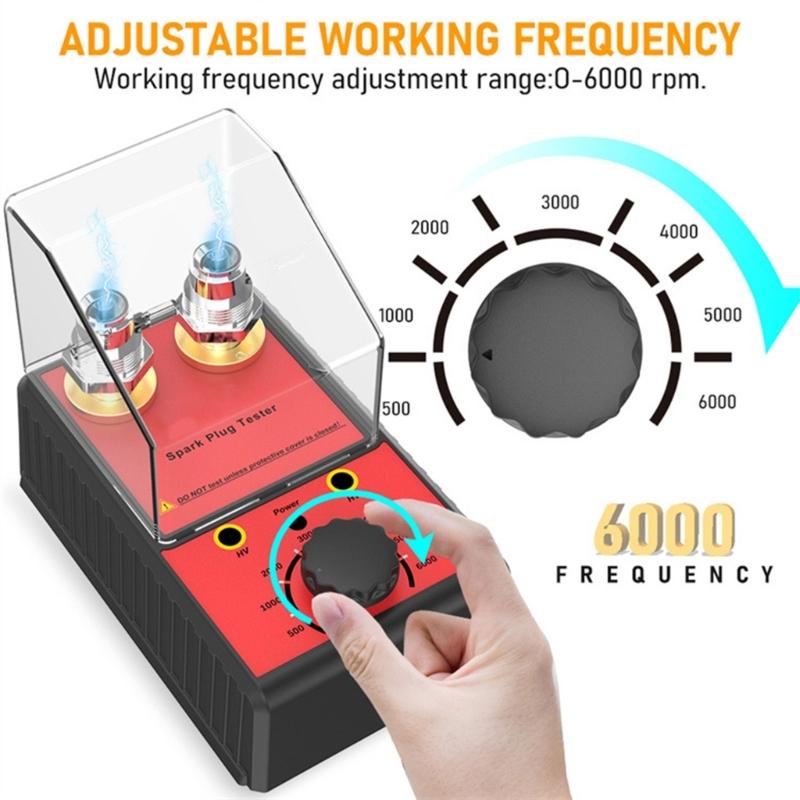 Auto-Zündkerzentester mit automatisch einstellbarem Doppellochdetektor, Zündkerzenanalysator, 110 V, 220 V, für 12-V-Fahrzeuge