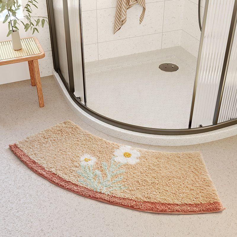 Curved Absorbent Floor Mat Fan-shaped Carpet Shower Room Door Mat Toilet Toilet Pedal Mat Bathroom Non-slip Mat