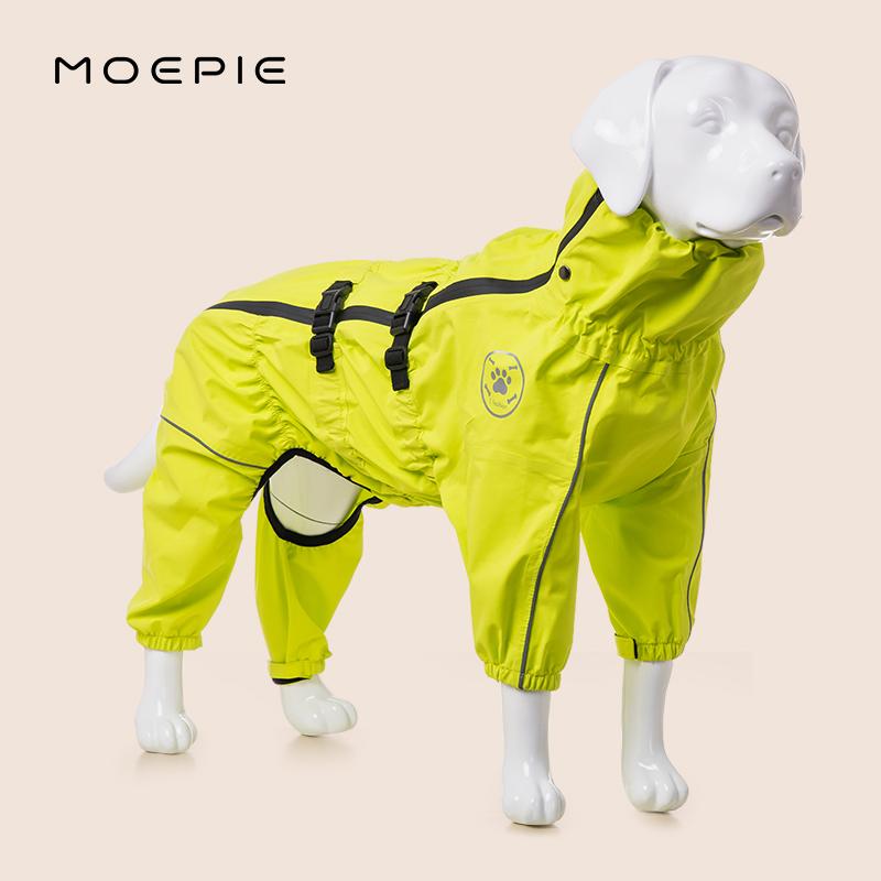 Moepie Dog Raincoat Rain Poncho Border Collie Golden Hair Big Dog Four Feet Waterproof All-Inclusive Breathable Rushing Coat