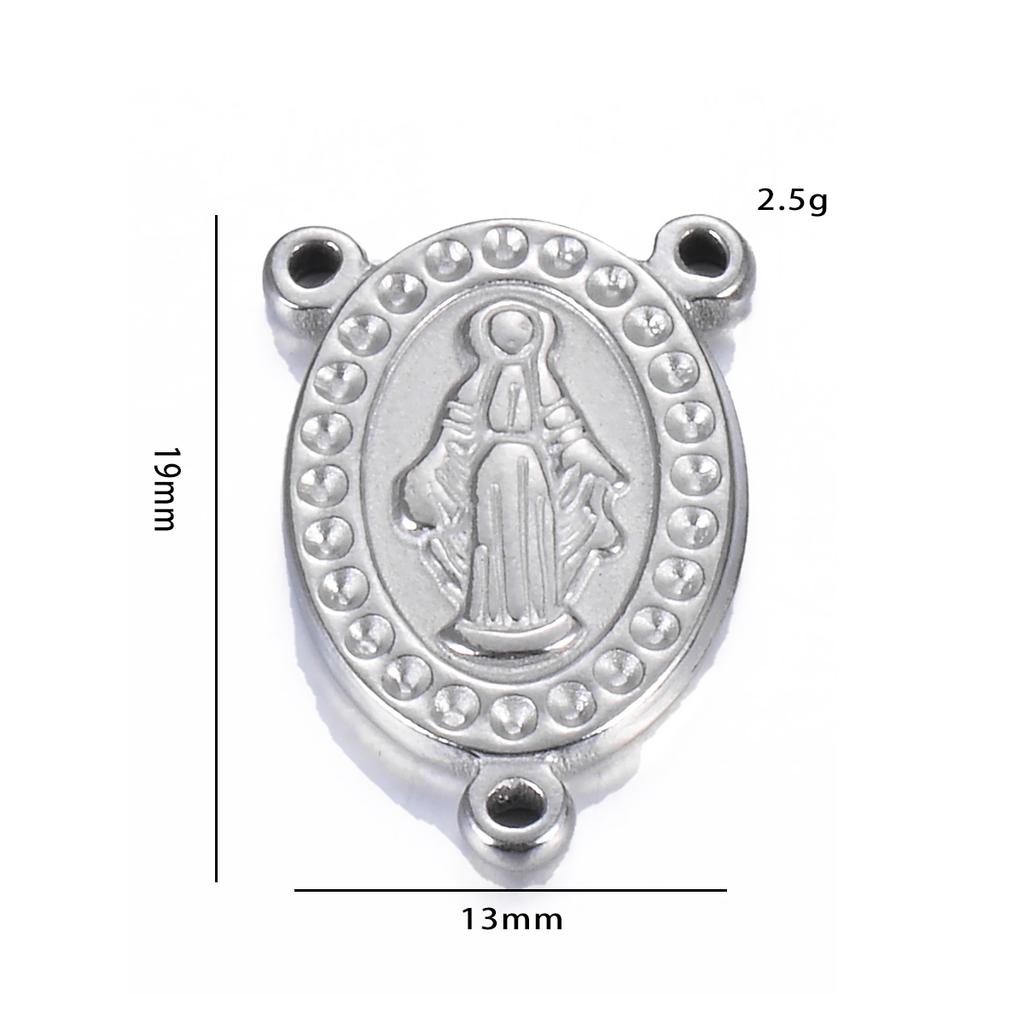 5pcs/lot Fashion Catholic Christian Virgin Mary Stainless Steel Jesus Charm For Jewelry Connectors Making Religious Accessories