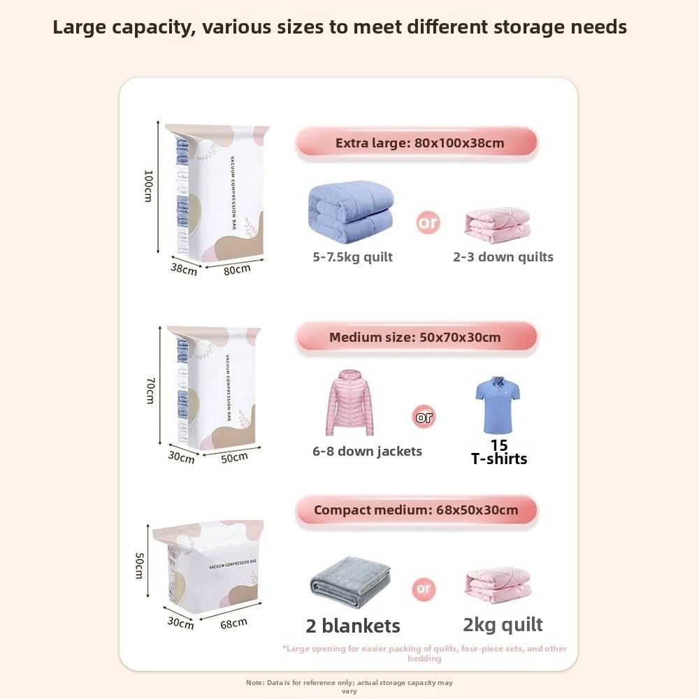 Cube Compression No-Pump Vacuum Bags Space Saving Storage Compression Bag  Travel Packing