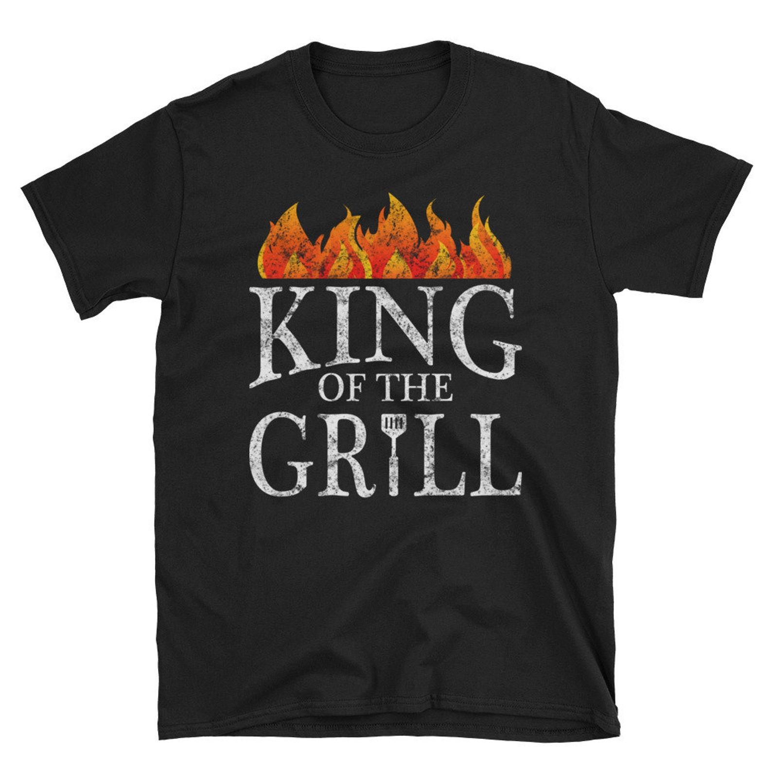 Funny BBQ Shirt Barbecue King of The Grill Pun T Shirt Gift 4XL