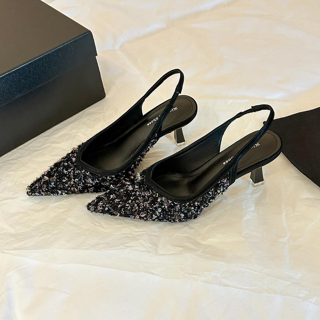 699-302 Mode Bankett Pailletten spitze hohe Absätze einzelne Schuhe Frühling sexy leer rosa Stiletto einzelne Schuhe Damenschuhe