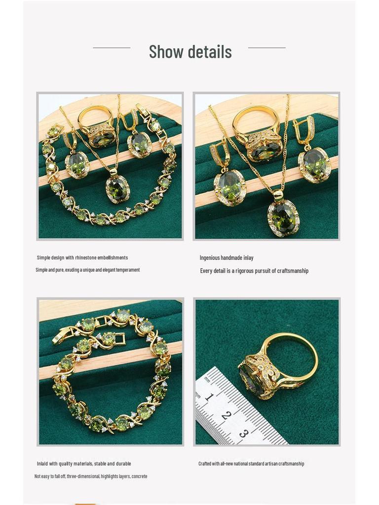 Romantisches Damen Zirkonia Schmuckset: Modische hochwertige Luxusaccessoires