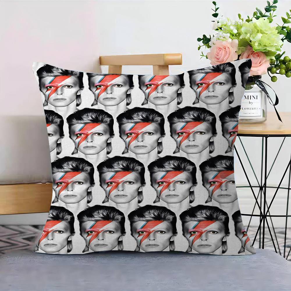 Housse de coussin Décorative Oreiller Canapé Décoration Maison Étui Housse d'oreiller Rétro Chanteur D-David B-Bowie
