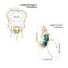 2Pcs Kpop Multilayer Lovely Butterfly Pendant Tassel Necklace Clip Earrings for Women Wed Bridal Exquisite Chain Y2K Jewelry Set