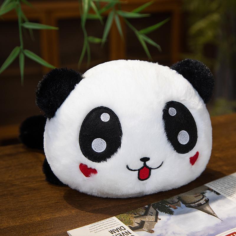 Cute Luminous Red Panda Doll Plush Toy National Treasure Black and White Panda Lying Down Panda Doll Children's Rag Doll