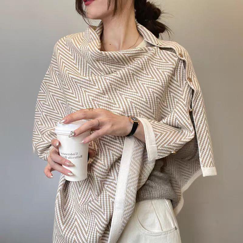 Women's Multi-Purpose Knit Shawl Scarf - Imitation Cashmere, Korean Style, Two-Way Outerwear & Neck Warmer