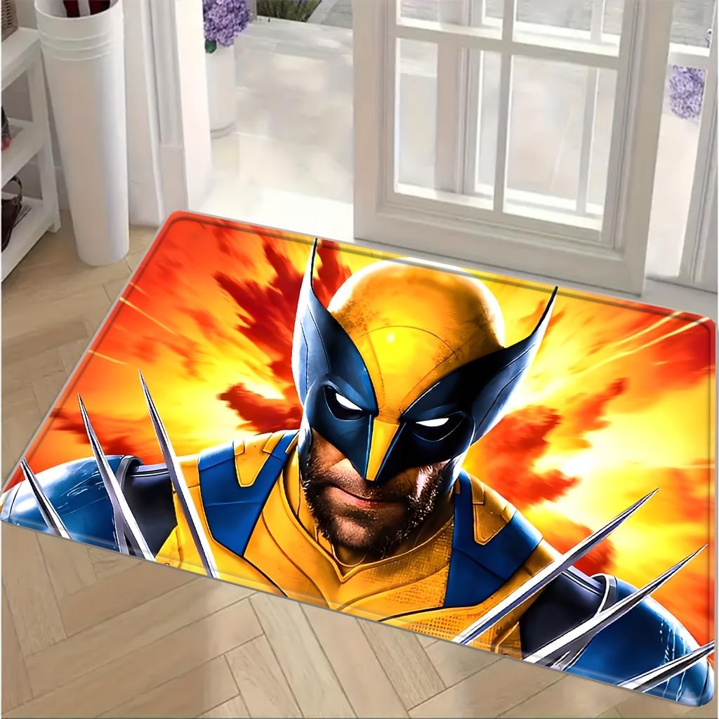 Marvel Authorized Polyester Fleece Door Mat | Wolverine Pattern, Machine Washable, Ideal for Living Room, Bedroom Decor, Enha
