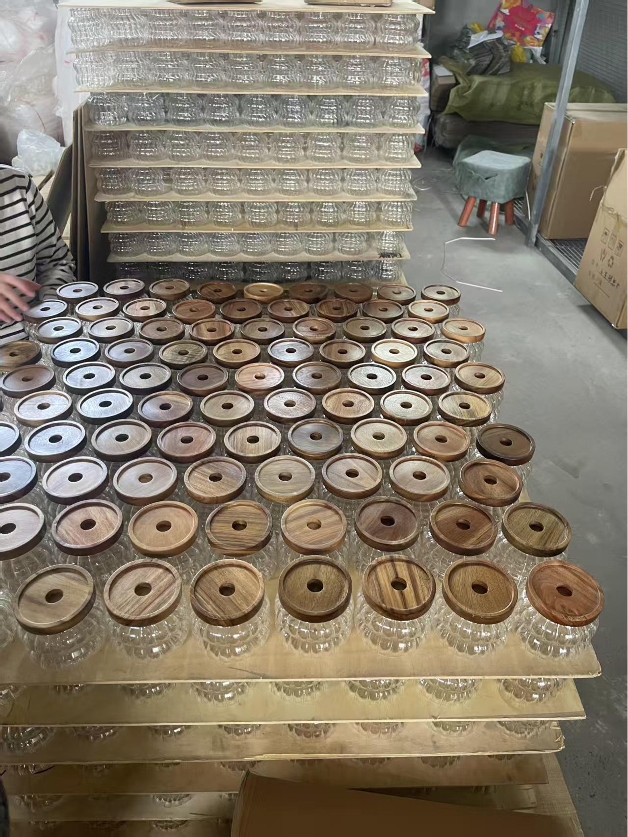 Полосатая стеклянная герметичная банка пищевого качества для кофейных зерен и сухофруктов