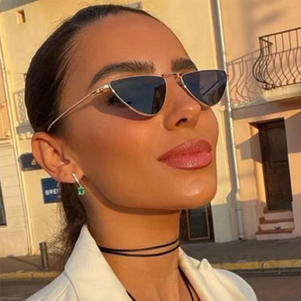 Retro Triangle Sun Glasses UV400 Anti-UV Glasses Catwalk Cat Eye Sunglasses  Hip-hop