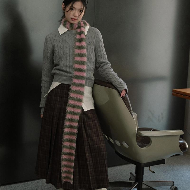 Knit Scarf for Women Long Skinny Belt Necktie Neck Scarf Girls Photo Props Long Neckerchief Skinny Scarf Necktie