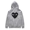 Felpa Streetwear Giapponese per Uomo Donna Coppia Pile Pesante Pullover Cuore Nero Ricamato Manica Lunga Top Oversize