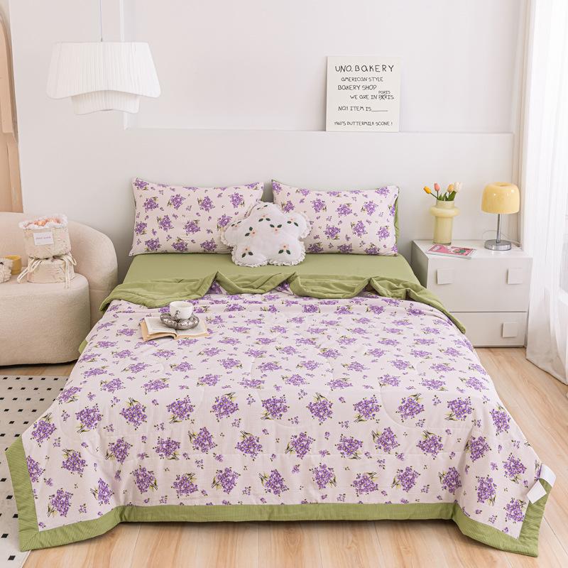 Summer Single Double Bed Light Printed Quilt Air Condition Quilt Twin Queen Size Cool Quilt
