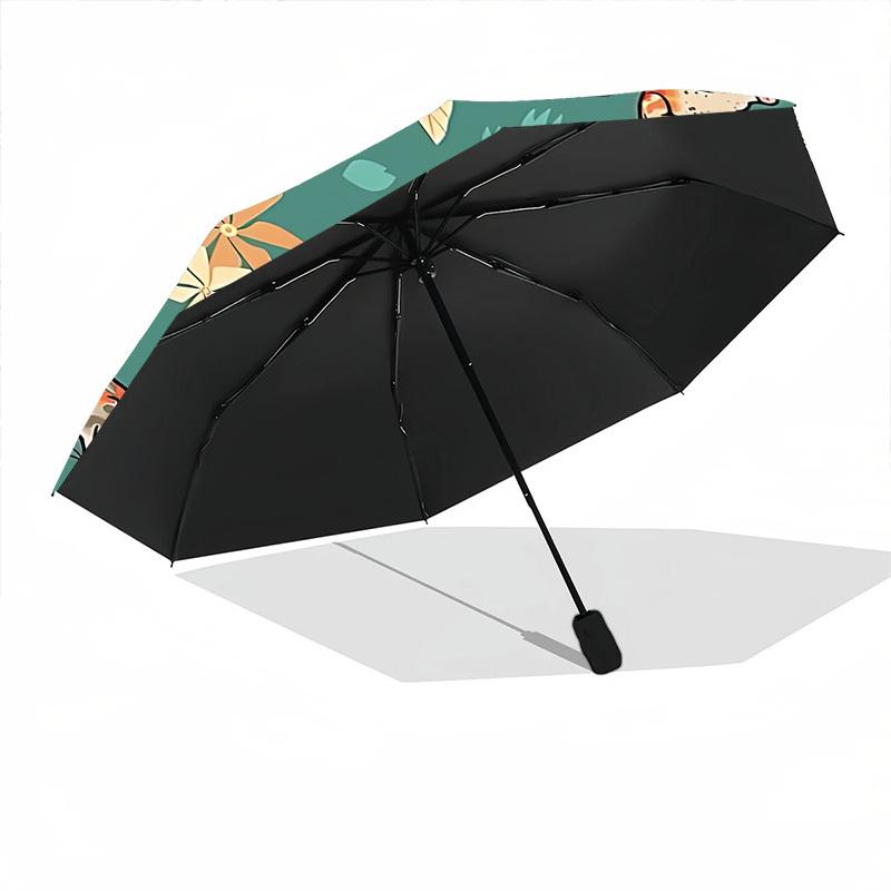 1pc Lizards Nature Fashionable Automatic Opening/Closing Folding Umbrella with 8 Bones, Windproof Portable, Daily Use072