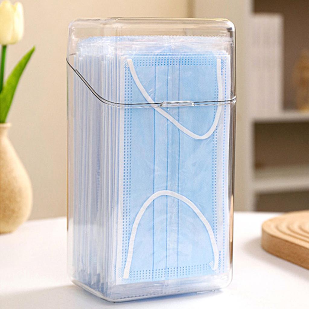 Clear Face Cover Dispenser with Lid Dust Proof Multifunction Vertical Dispenser for Home Office