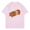 Y2k Retro Hummor Bread Cat Funny T Shirts Unisex Women Cat Tshirt O Neck Short Sleeve Tee Shirt Streetwear Oversize Tops