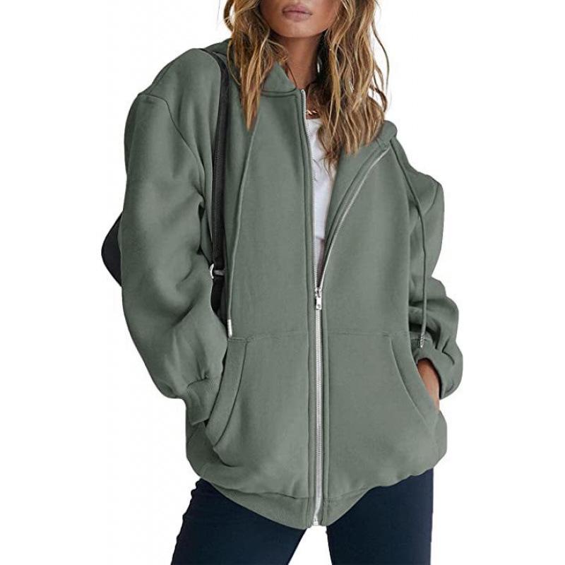 2024 Unisex Plus Velvet Hooded Sweatshirt Cardigan Zipper Windbreaker Casual Top