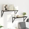 Wall Shelves 2 pcs Black Oak Effect 60 x 25 x 25.5 cm