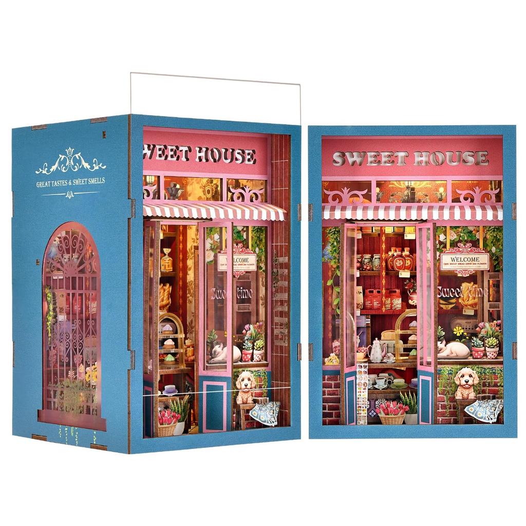 CRESYMME Dollhouse Miniature Wooden 3D DIY for Adults Sweets Kit, Puzzle, Handmade, (Aozora Shop)