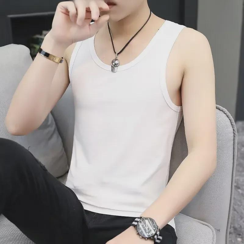 Men's 2025 Ice Silk Sleeveless Sports Vest - Loose Fit Summer T-Shirt Waistcoat