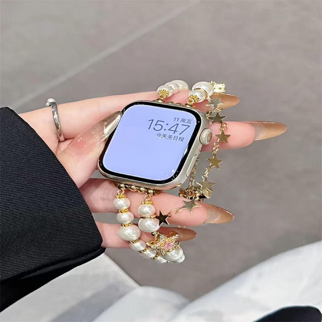 Metal Strap For Huawei Watch Fit 3 Correas Pearl Broken Silver Bracelet For Huawei Fit 4 Fit 2 Straps Star Chain Women Wristband