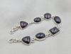 925 Sterling Silver Garnet Link Bracelet Natural Gemstone Handmade Artisan Jewelry Gift for Her