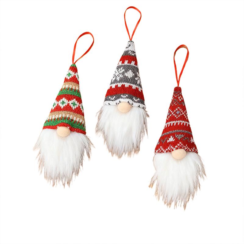 

Christmas Nordic Knit Gnome Hanging Ornament Set Christmas Decorations Dwarf Figurine Hanging Accessories