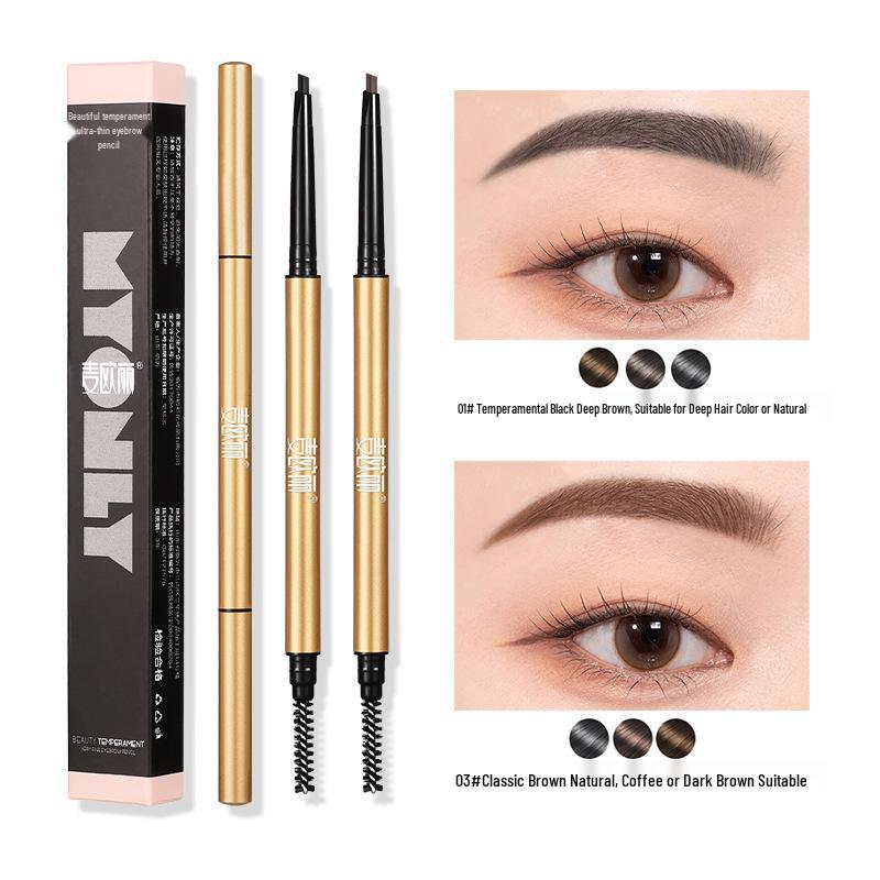 Ultra-Fine Gold Bar Eyebrow Pencil: Natural, Waterproof, Sweatproof, Long-Lasting, Non-Fading, Easy Outline for Women