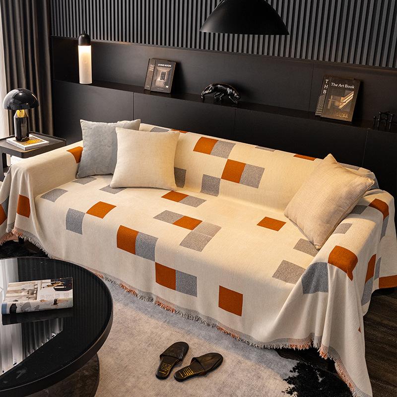 

Чехол для дивана из шенилла, универсальный для всех сезонов, простое современное полотенце для дивана, чехол для дивана с защитой от царапин, одеяло для дивана 180*130cm