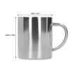 304 Stainl Steel Double-Layer Scald Coffee Tea Mug with Silver Handle, 400ml Premium Dinnerware Cup for Hot Drinks (Silver)
