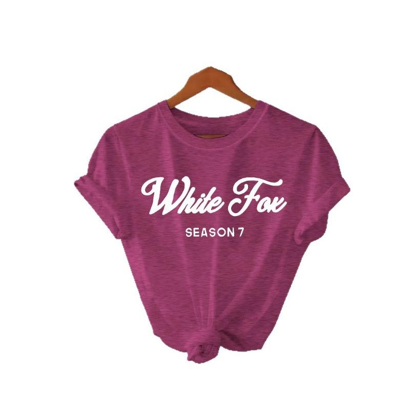 Ny Dam Slogan Tryckt Rundhalsad Lös Kortärmad Casual T-shirt