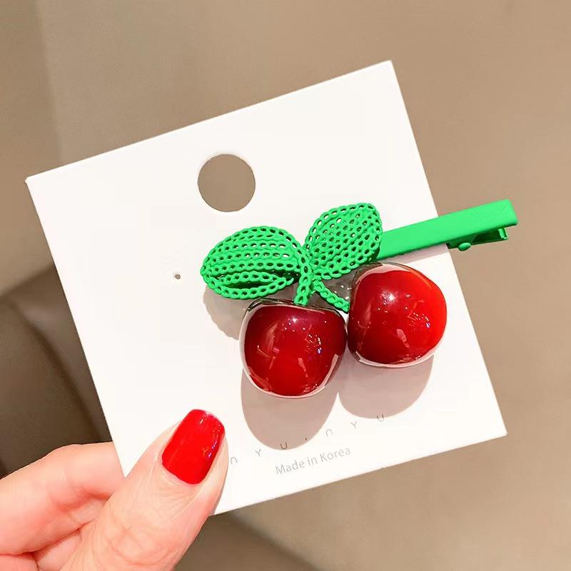 1/2 Pcs Fashion Leaf Cherry Barrettes Hair Clips For Women Girls Party Hair Accessories