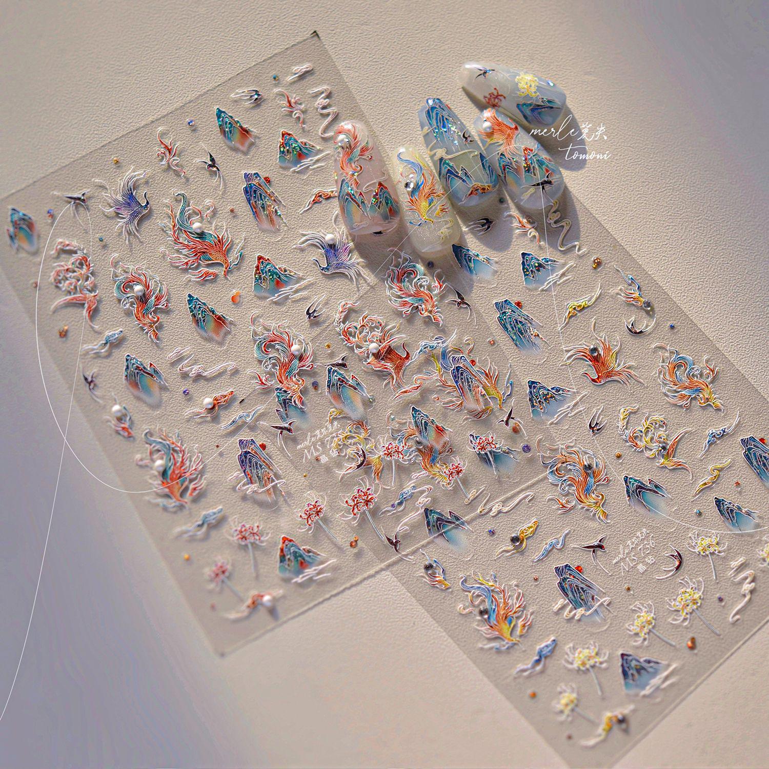 

tomoni Crystal Phoenix Nail Stickers – National Style Collaboration Edition