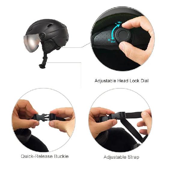 Helmet Ski Snowboarding Helmet With Goggle Set Removable Fleece Liner and Warm Ear Pads Safety Certify Skis Snow Helmet
