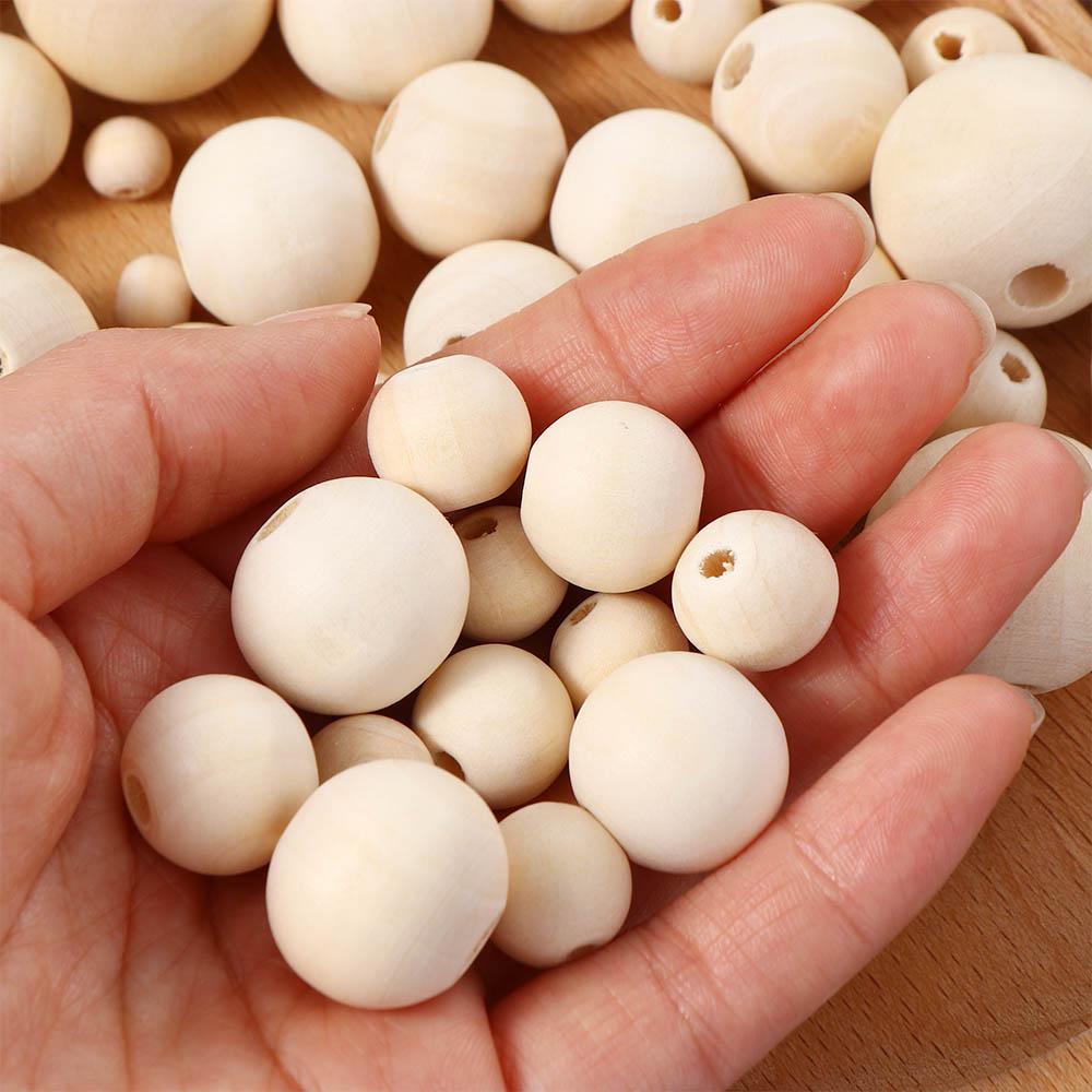 Lead-Free Bracelet Jewelry Making Wood Beads Round Balls Necklace Accessories Loose Beads